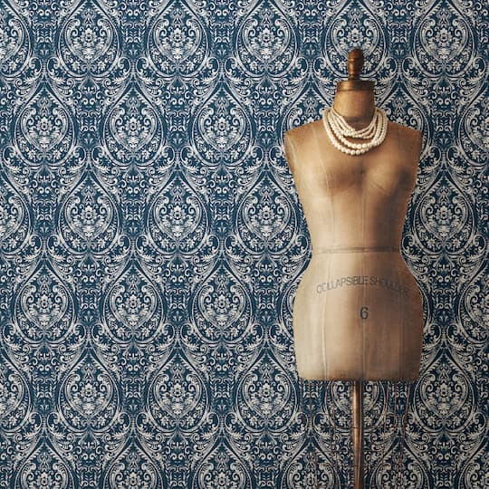 NuWallpaper Bohemian Damask Indigo Peel & Stick Wallpaper